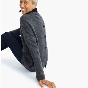 J Crew Point Sur Button Back Waffle Sweater //